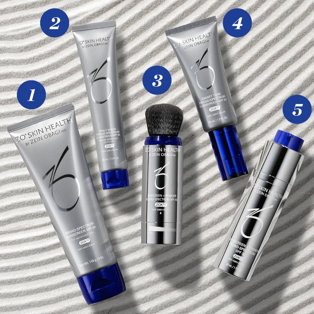 Above are 5 ZO Sunscreens